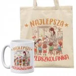Zestaw kubek + torba Dla Przedszkolanki Dzień Nauczyciela Prezent Upominek
