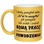 Złoty kubek brokatowy Na Pożegnanie Odejście z Pracy Zabawny Prezent