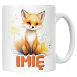 Kubek ceramiczny personalizowany Lis Zwierzak Słodki Dla Dzieci