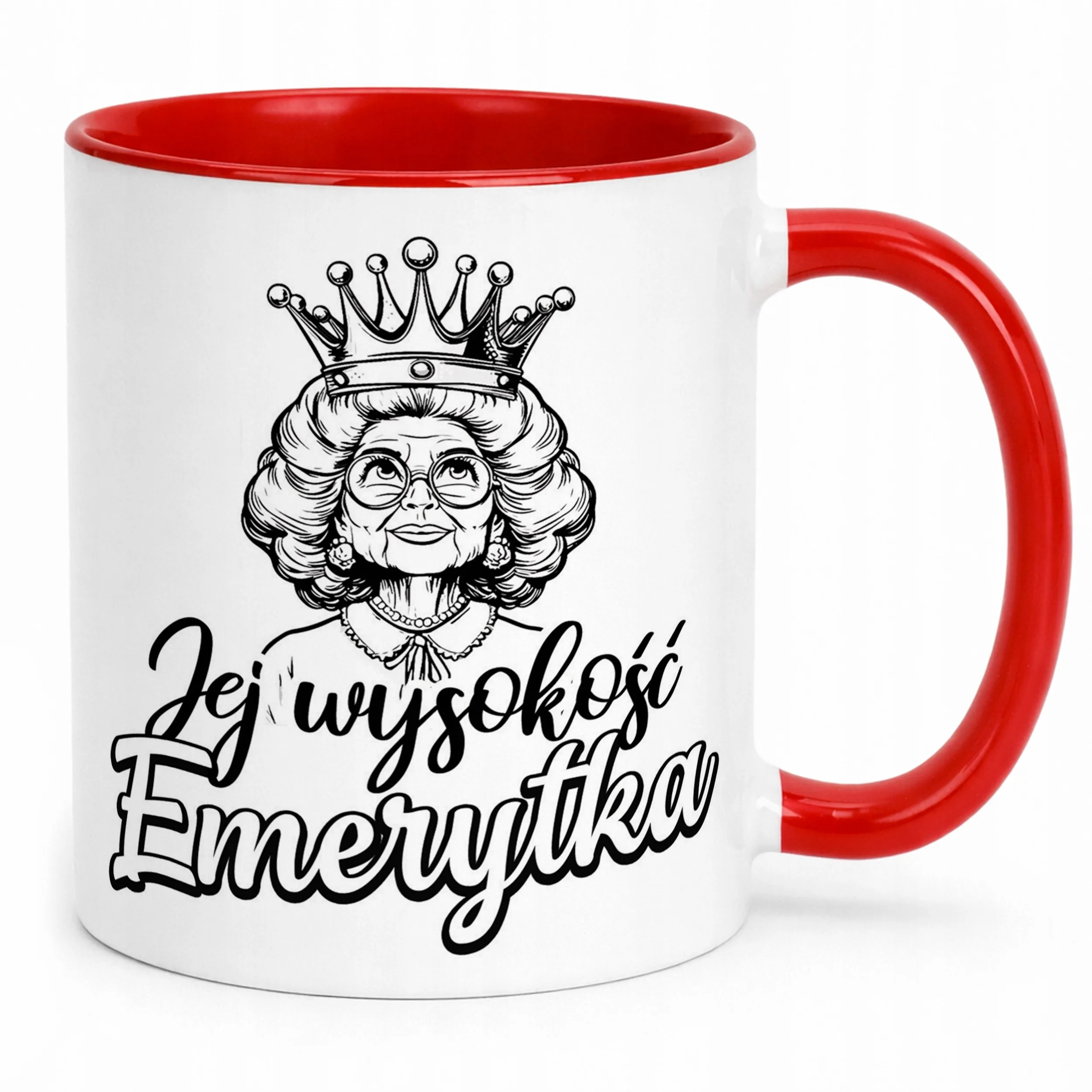 Kubek Czerwony Jej Wysokość Emerytka Emerytura Prezent
