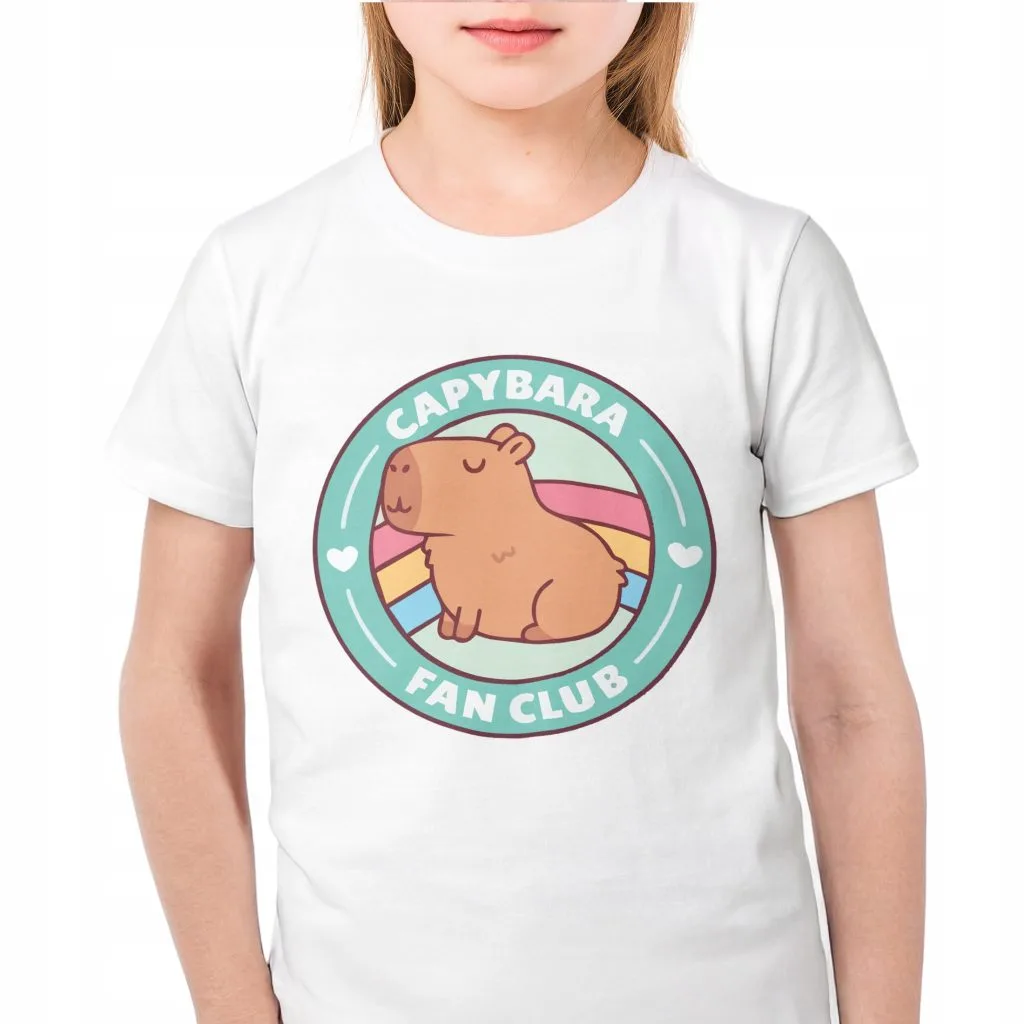 Koszulka biała dziecięca Kapibara Capybara Zwierzak
