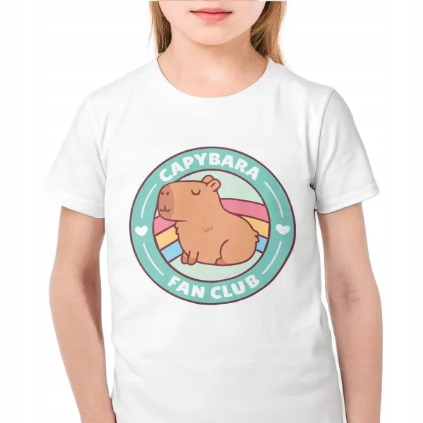 Koszulka biała dziecięca Kapibara Capybara Zwierzak