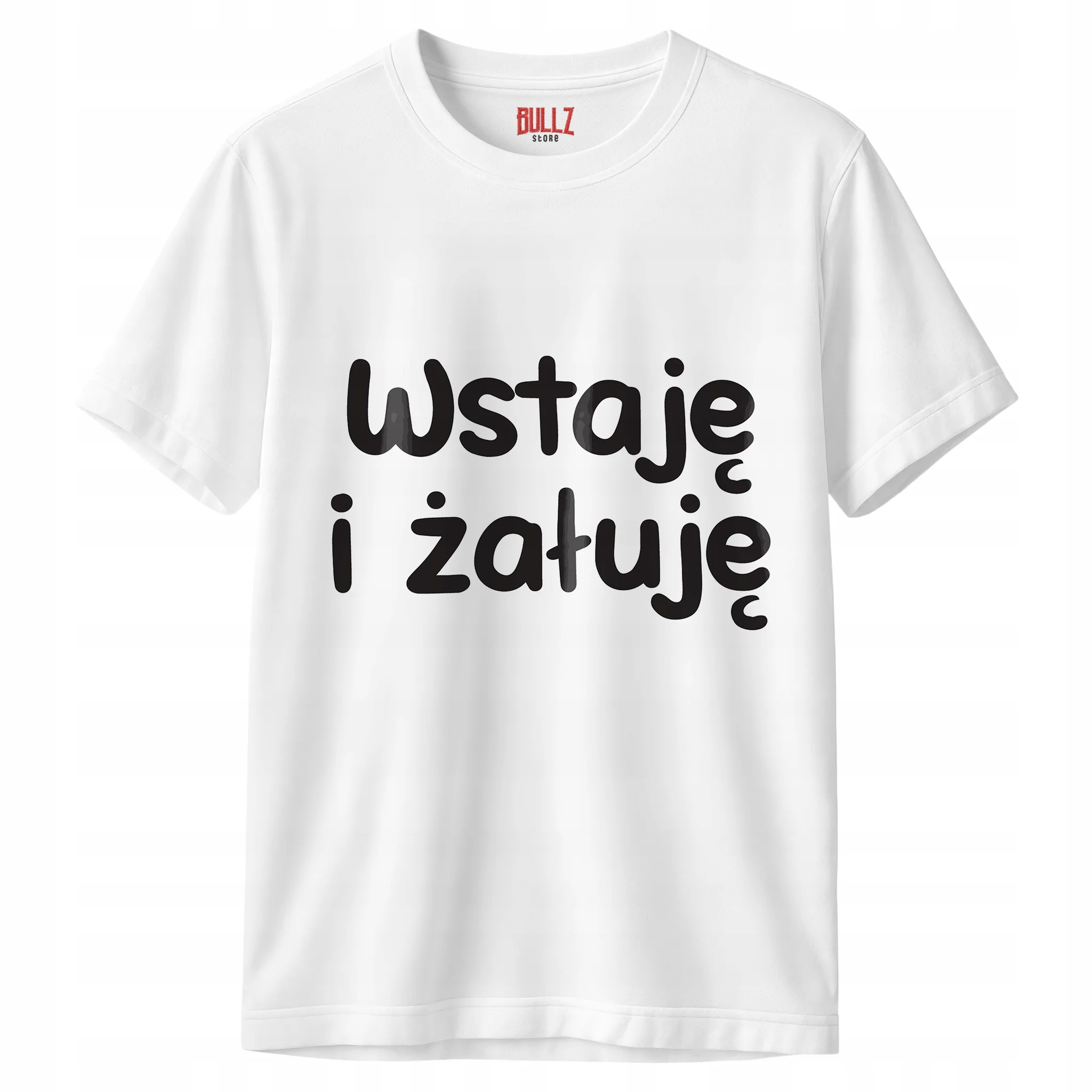 Koszulka biała męska Wstaje i Żałuję Zabawny Prezent r. 3XL