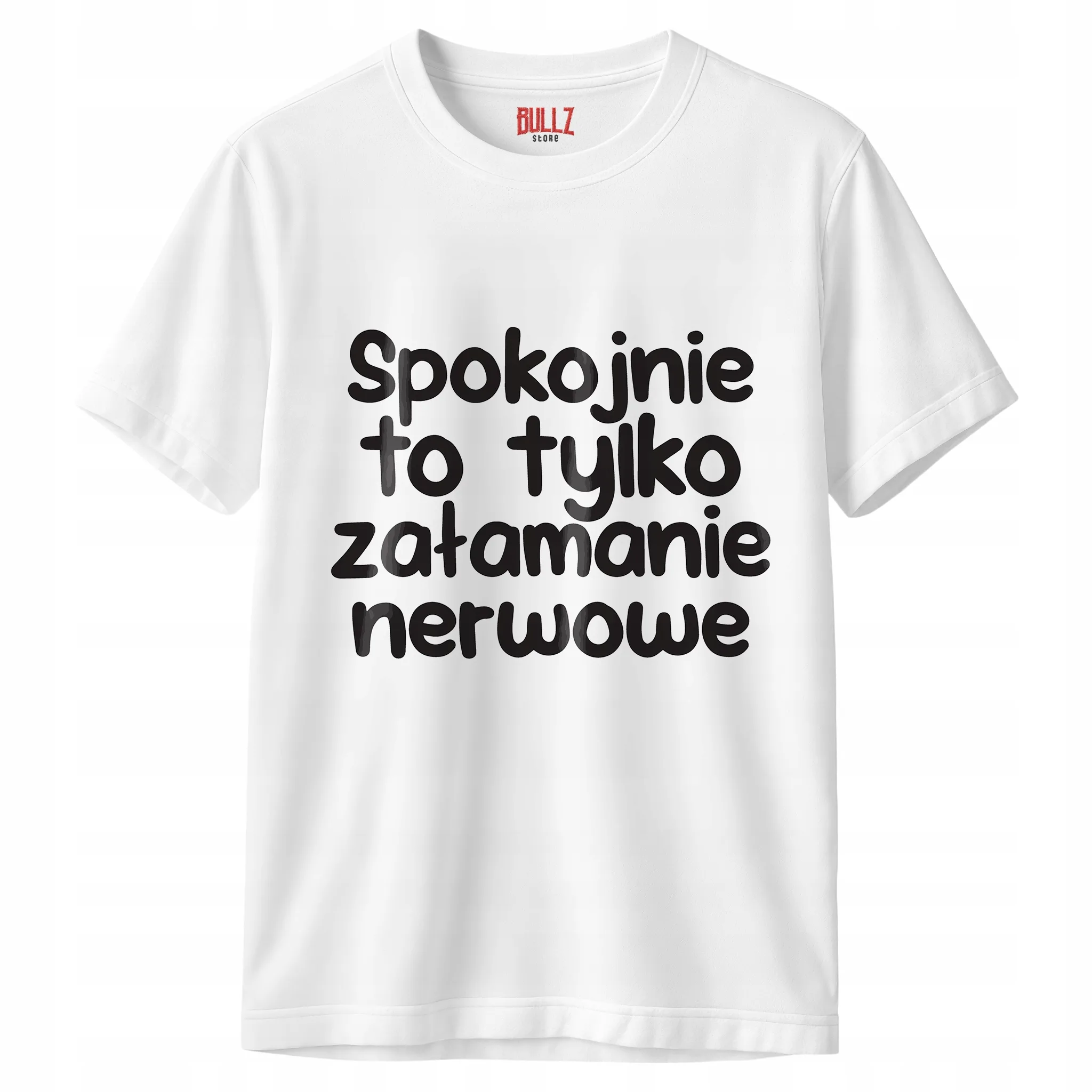 Koszulka biała męska Spokojnie To Tylko Załamanie Nerwowe Prezent
