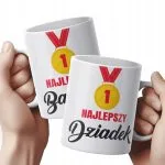 Zestaw Kubków Ceramicznych 330 ml Dzień Babci i Dziadka Prezent Najlepsi