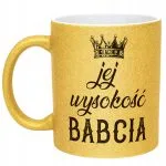 Złoty kubek brokatowy Dzień Babci Dla Babci Prezent Upominek