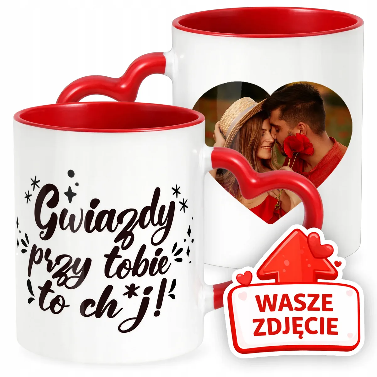 Kubek Walentynkowy Z Własnym Zdjęciem Serce Walentynki Prezent Upominek