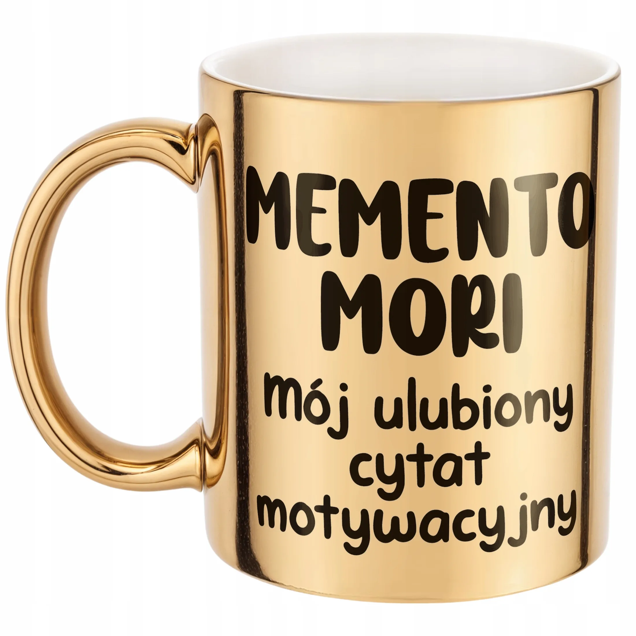 Złoty Kubek Memento Mori Cytat Motwywacyjny Śmieszny Zabawny Prezent