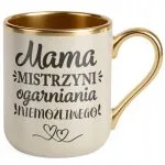 Kubek Premium Złoty Ecru Dzień Matki Prezent Mama Mistrzyni Ogarniania