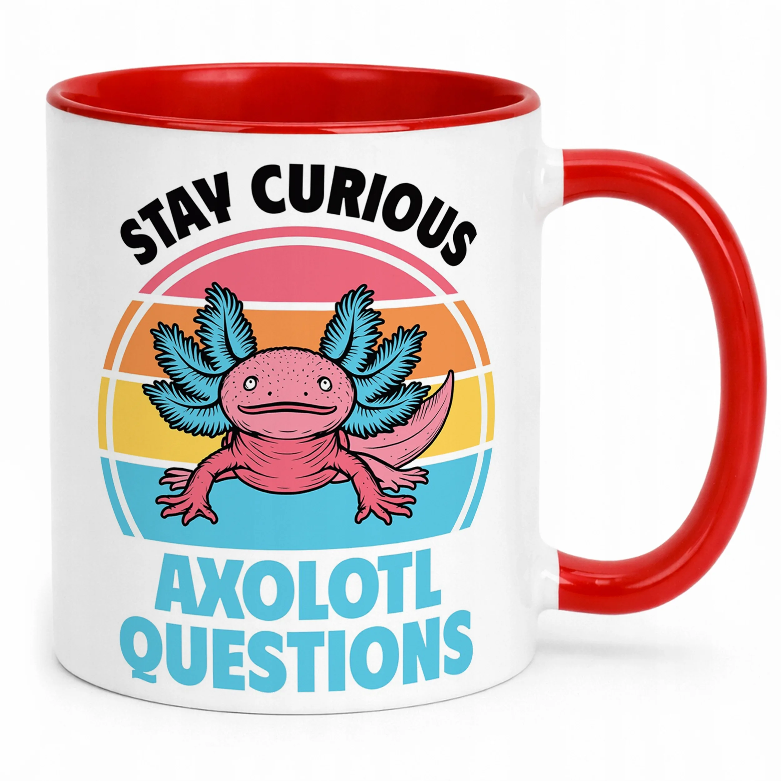 Czerwony kubek prezentowy 330ml Aksolotl Axolotl Różowy Zwierzak