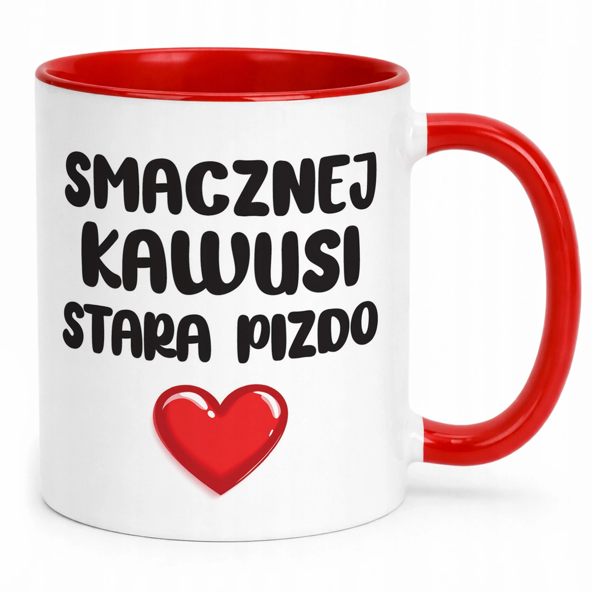 Kubek Czerwony Smacznej Kawus Stara Piz*o Śmieszny Zabawny Prezent