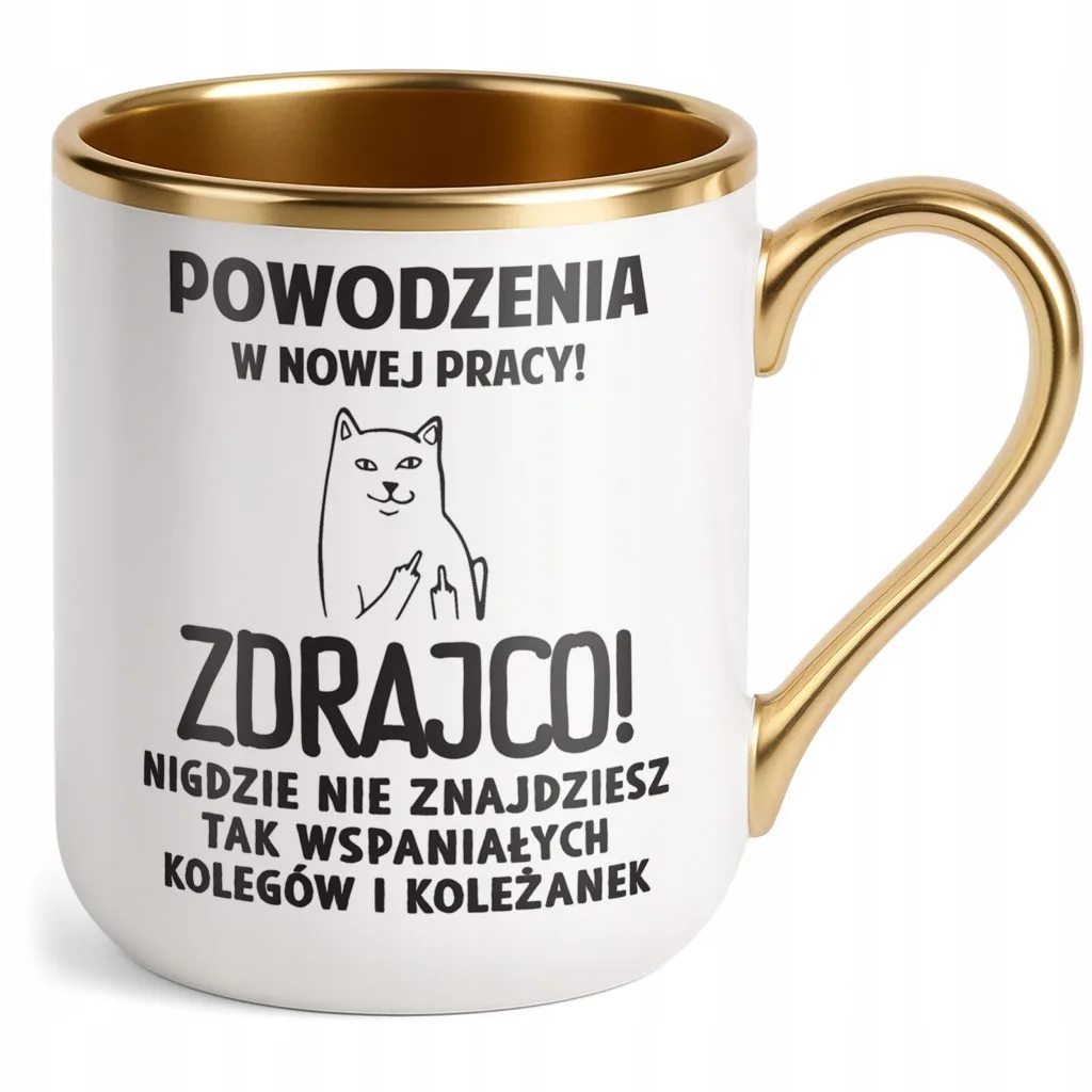 Kubek Premium Złoty Na Pożegnanie Odejście z Pracy Zabawny Prezent