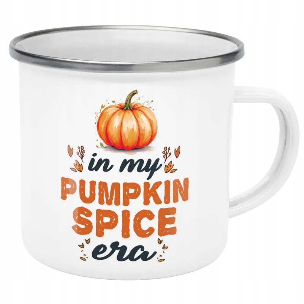 Emaliowany Kubek Garnuszek Jesienny Jesień In My Pumpkin Spice Era