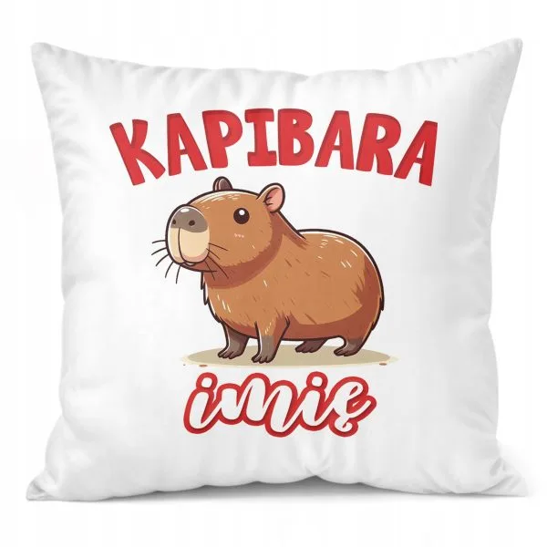 Poduszka 38x38cm Personalizowana Kapibara Capybara Zwierzak Dla Dzieci