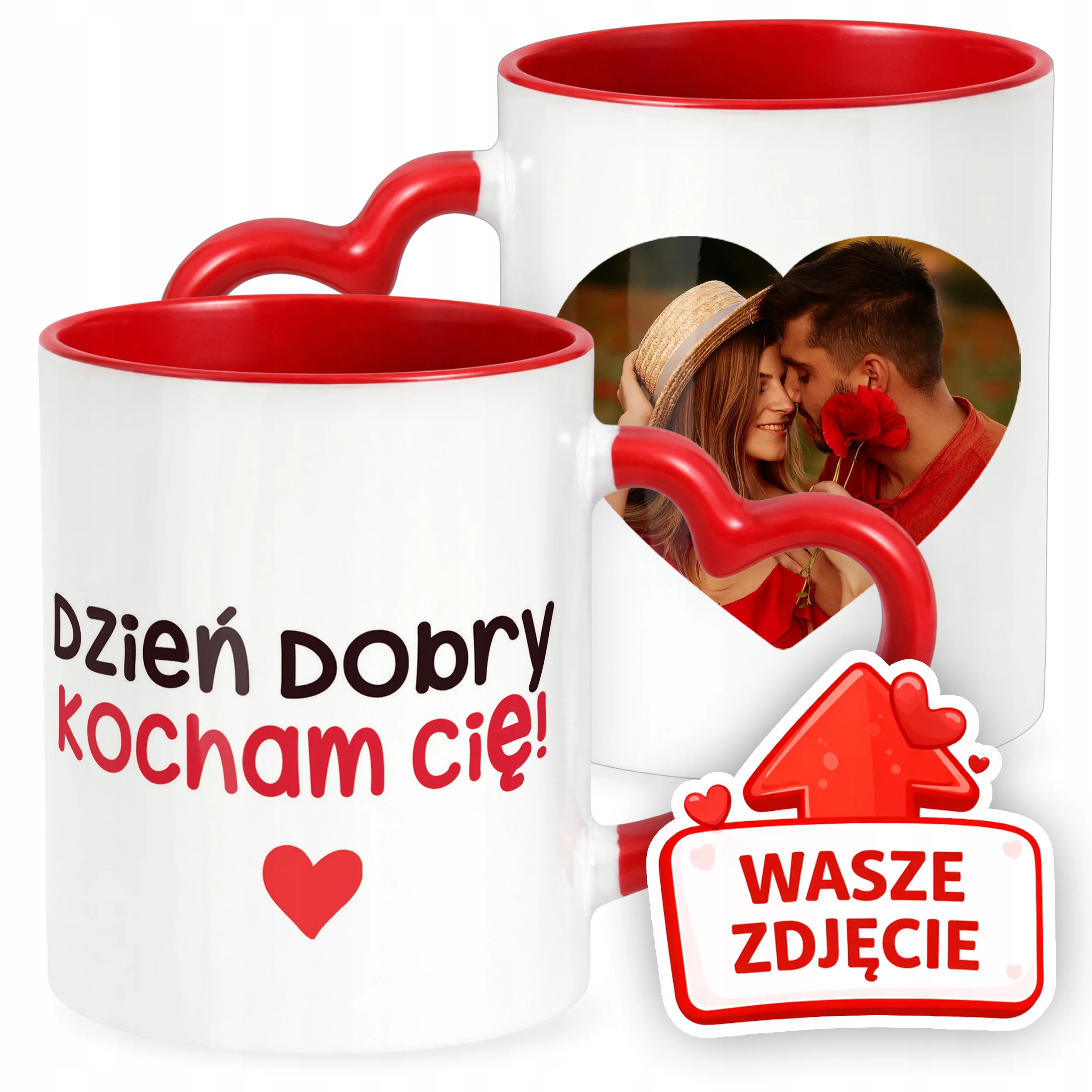 Kubek Walentynkowy Z Własnym Zdjęciem Serce Walentynki Prezent Upominek