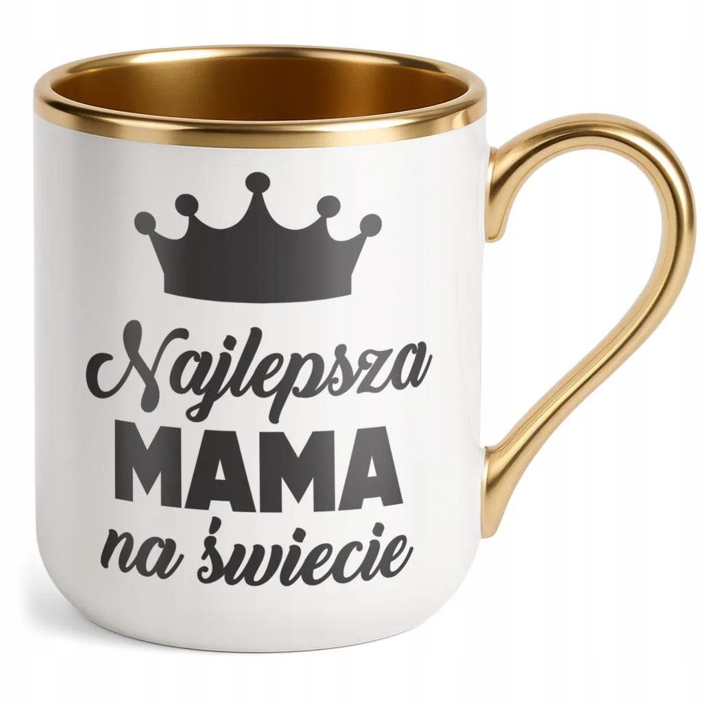 Kubek Premium Złoty Dzień Matki Dla Mamy Prezent Najlepsza Mama na Świecie