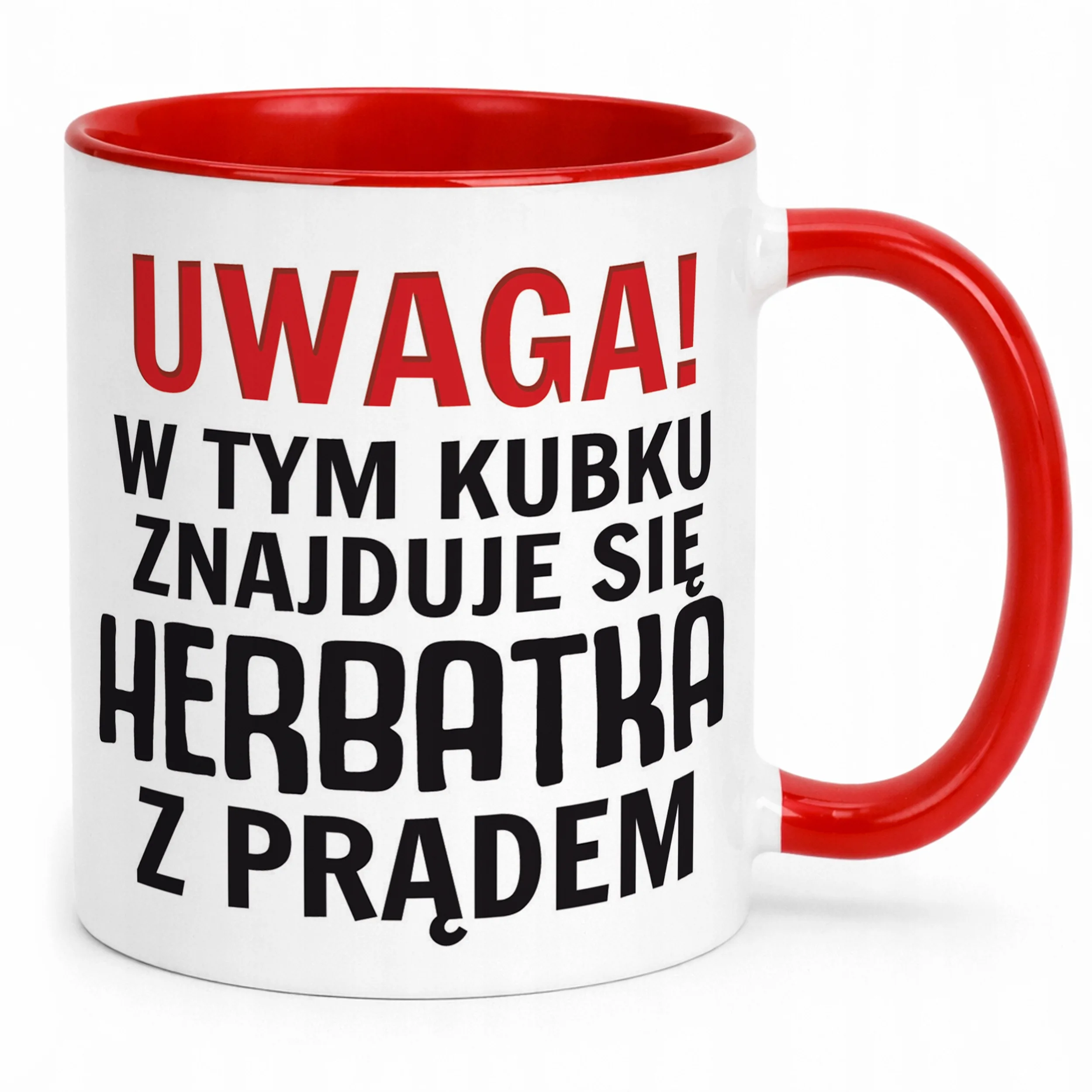 Kubek ceramiczny Uwaga Herbata Z Prądem Zabawny Prezent Upominek