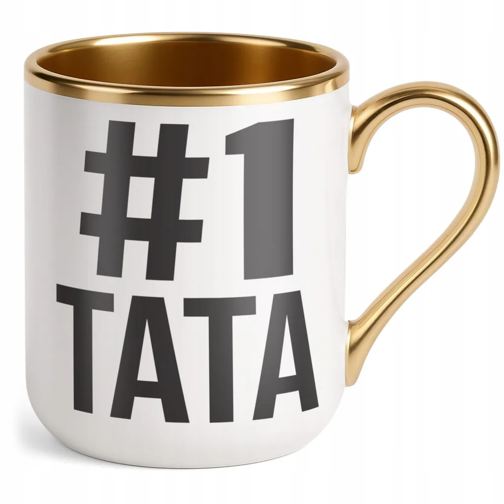 Kubek Premium Złoty Dzień Ojca 1# TATA Prezent Upominek Dla Taty