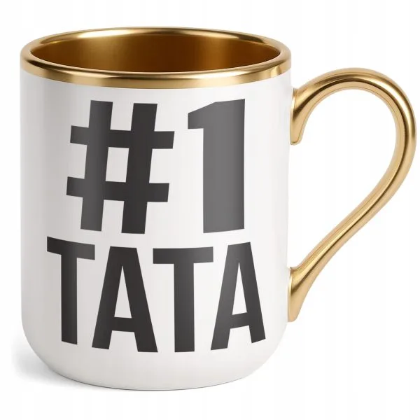 Kubek Premium Złoty Dzień Ojca 1# TATA Prezent Upominek Dla Taty