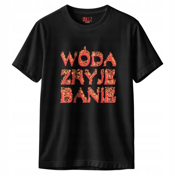 Koszulka czarna męska Wóda Zryje Banie Memy