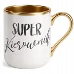 Kubek Premium Złoty Super Kierownik Dla Kierownika Praca Prezent
