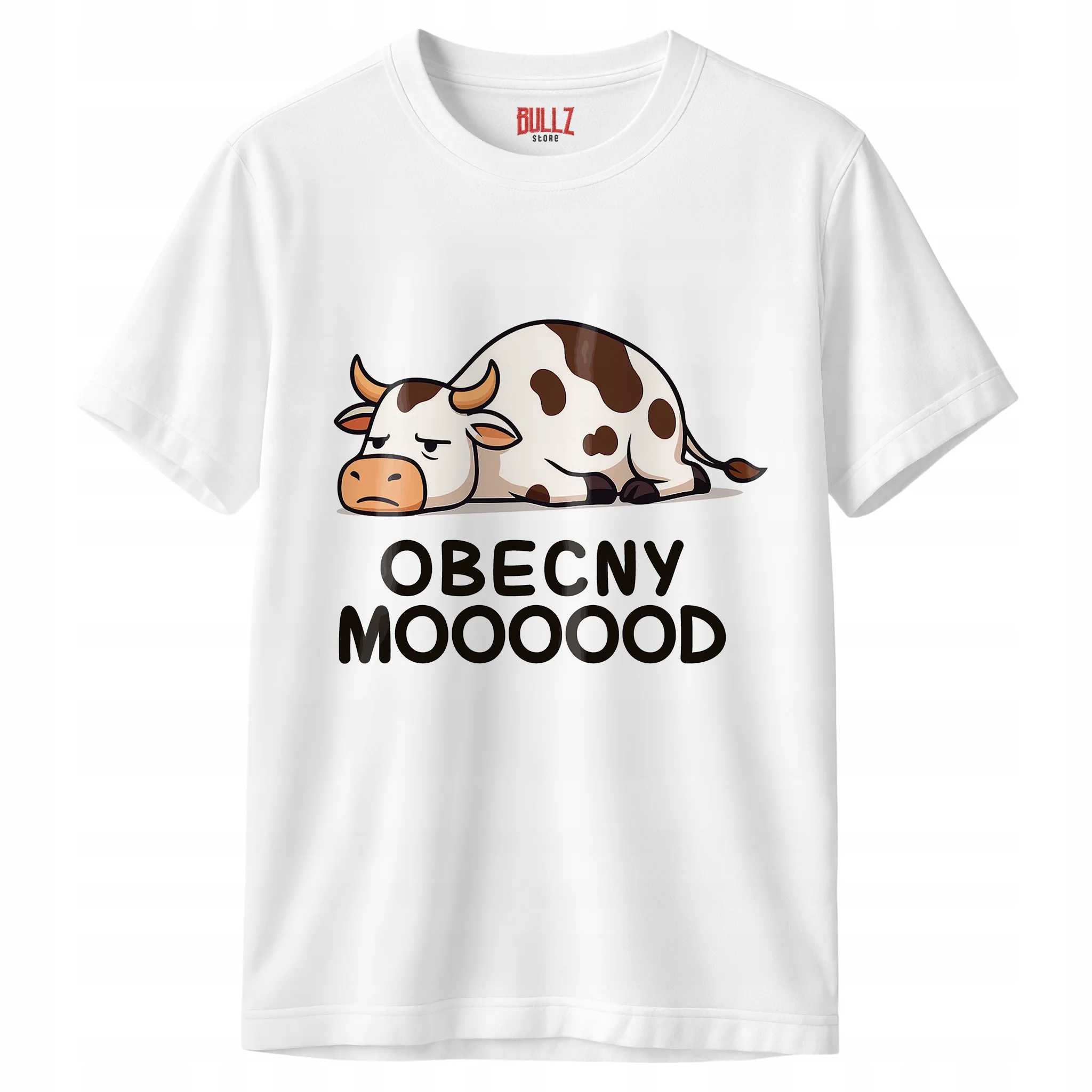 Koszulka biała męska Obecny Mooood Zabawny Prezent
