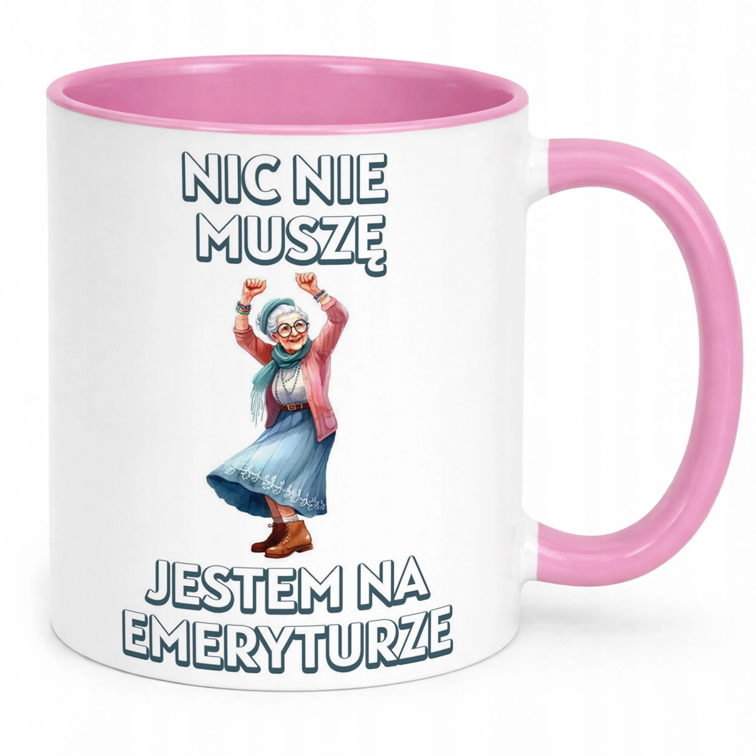 Kubek Różowy Z okazji Emerytury Dla Emerytki Prezent Upominek