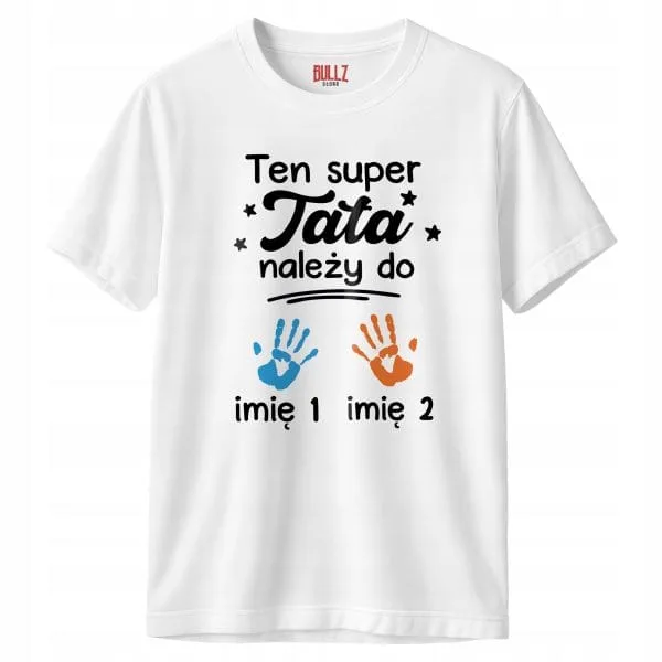 Koszulka biała męska Personalizowana Dzień Ojca Prezent
