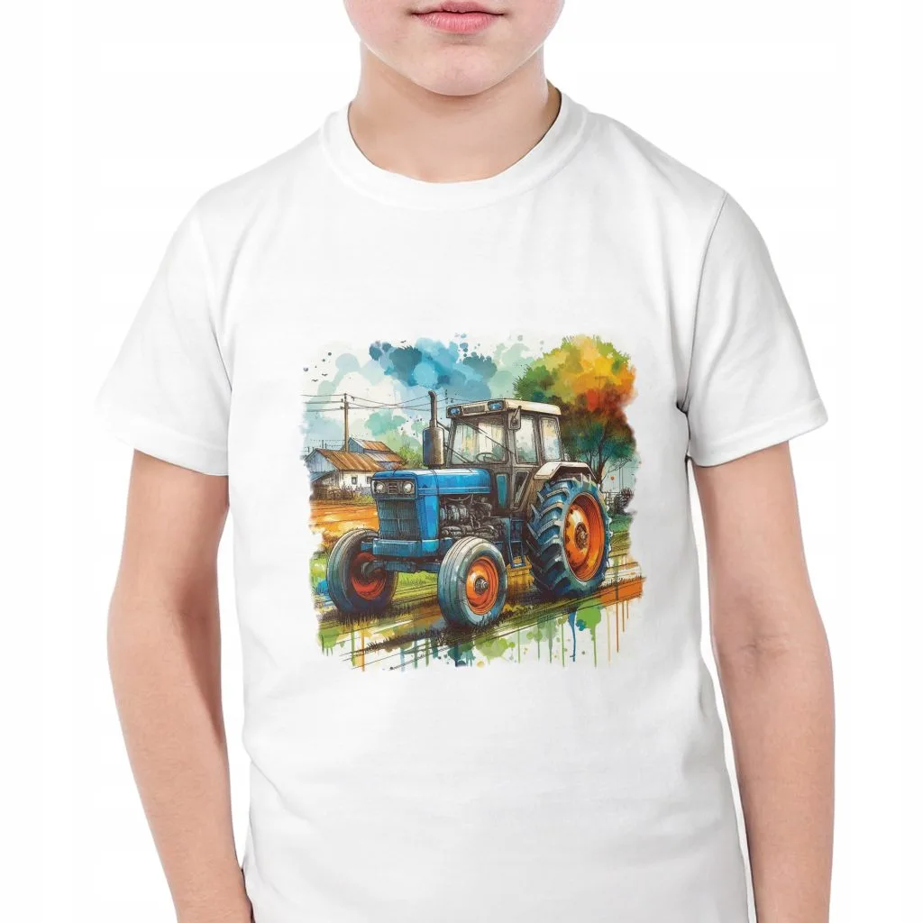 Koszulka biała dziecięca Dla Fanów Traktorów Rolników Traktor