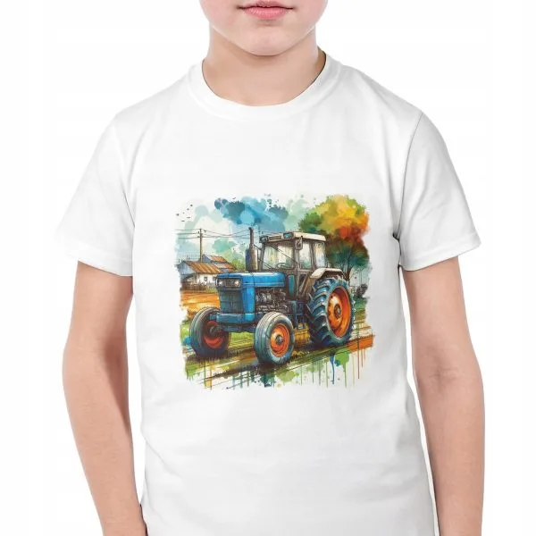 Koszulka biała dziecięca Dla Fanów Traktorów Rolników Traktor