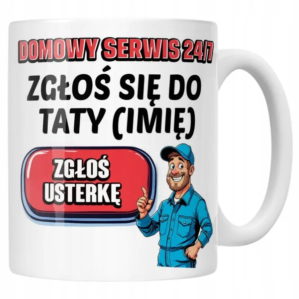 Kubek ceramiczny Personalizowany Dzień Ojca Zgłoś Się Do Taty Prezent