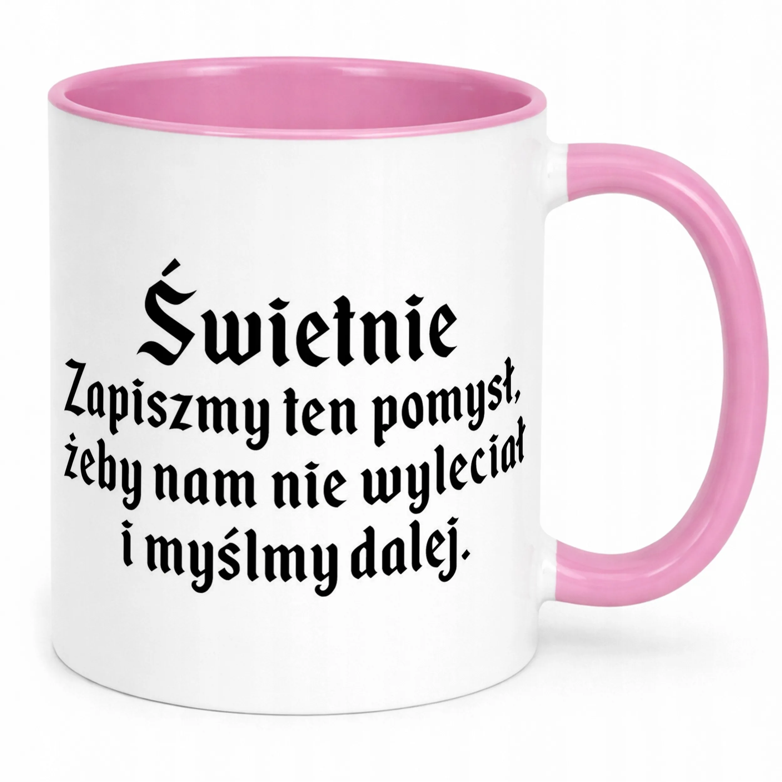 Kubek Różowy 1670 Zapiszmy Ten Pomysł I Myślmy Dalej Jan Paweł