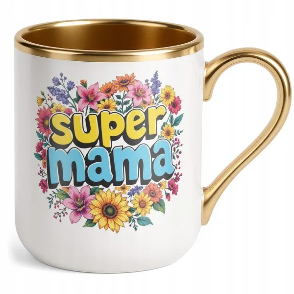 Kubek Premium Złoty Dzień Matki Dla Mamy Prezent Upominek Super Mama