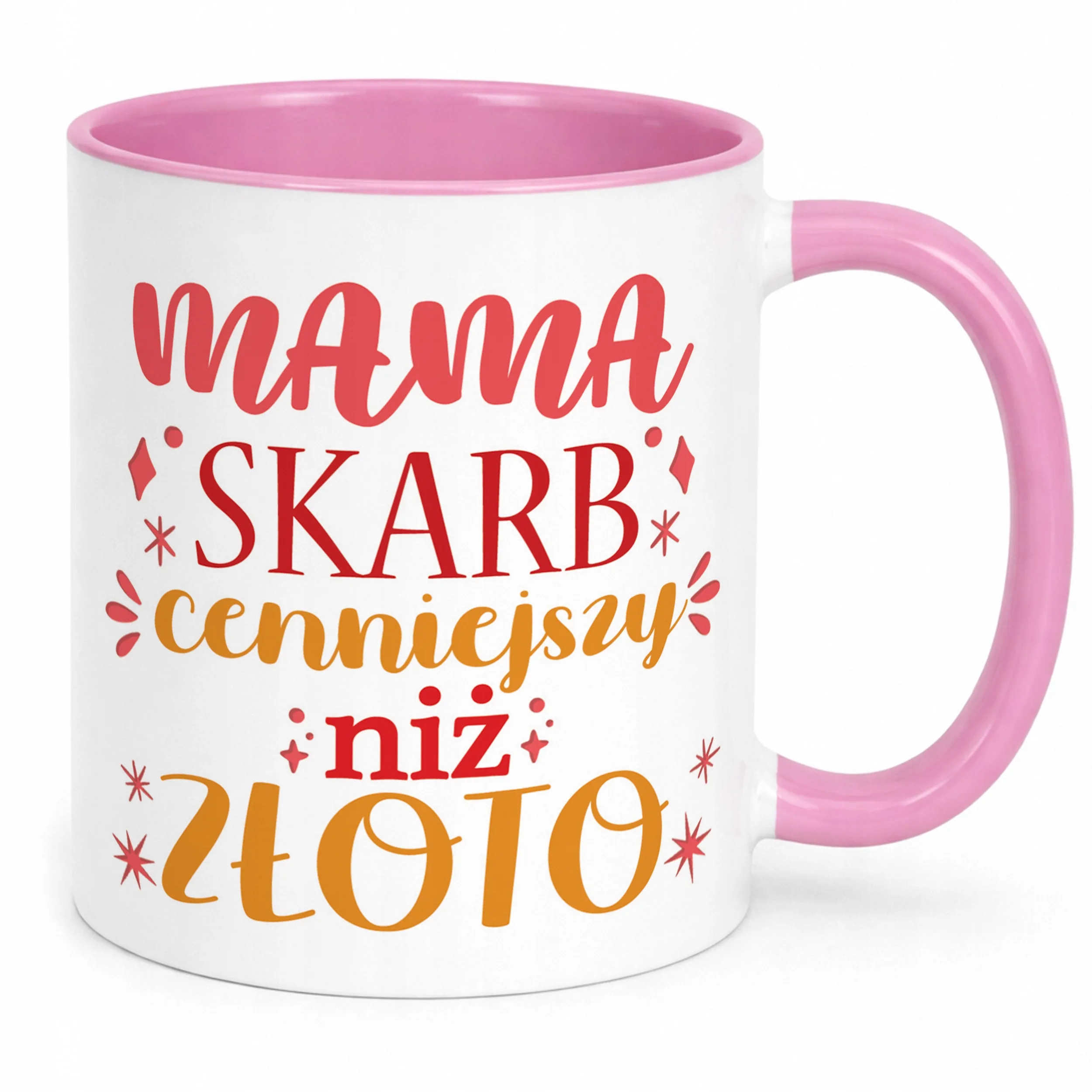 Kubek Różowy Dzień Matki Dla Mamy Prezent Skarb Cenniejszy Niż Złoto