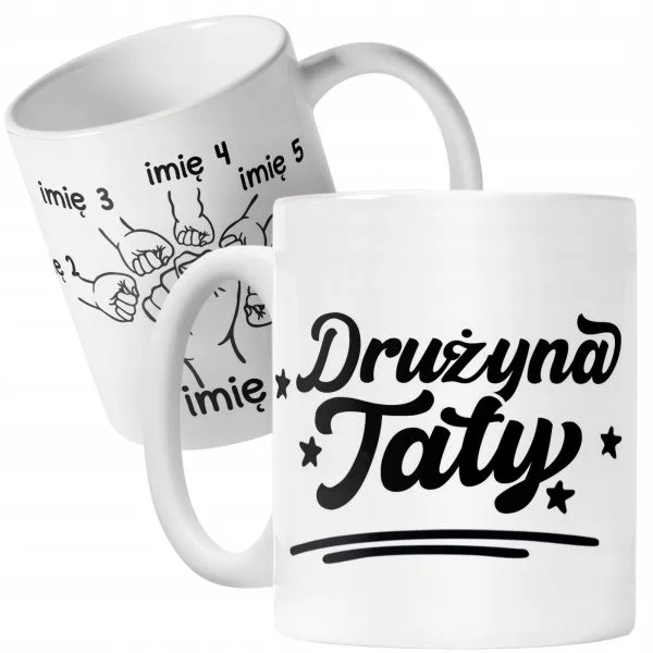 Kubek ceramiczny Personalizowany Dzień Ojca Najlepsza Drużyna 5 Dzieci