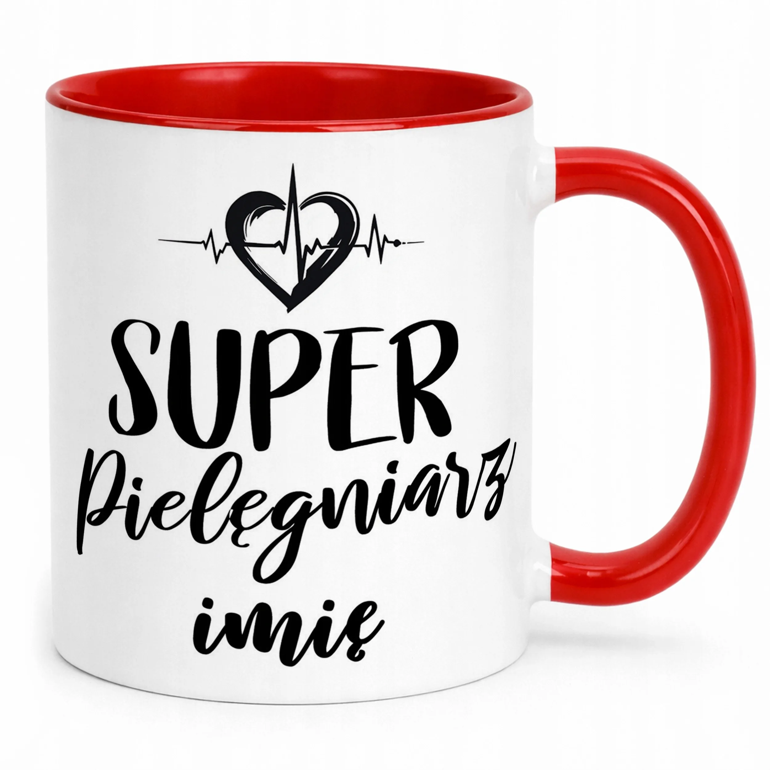 Kubek Czerwony Personalizowany Super Pielęgniarz Prezent Upominek