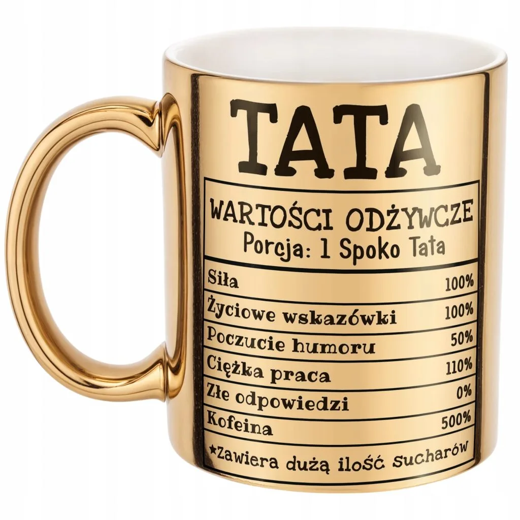 Złoty kubek Dzień Ojca Tata Wartości Odżywcze Tabela Prezent