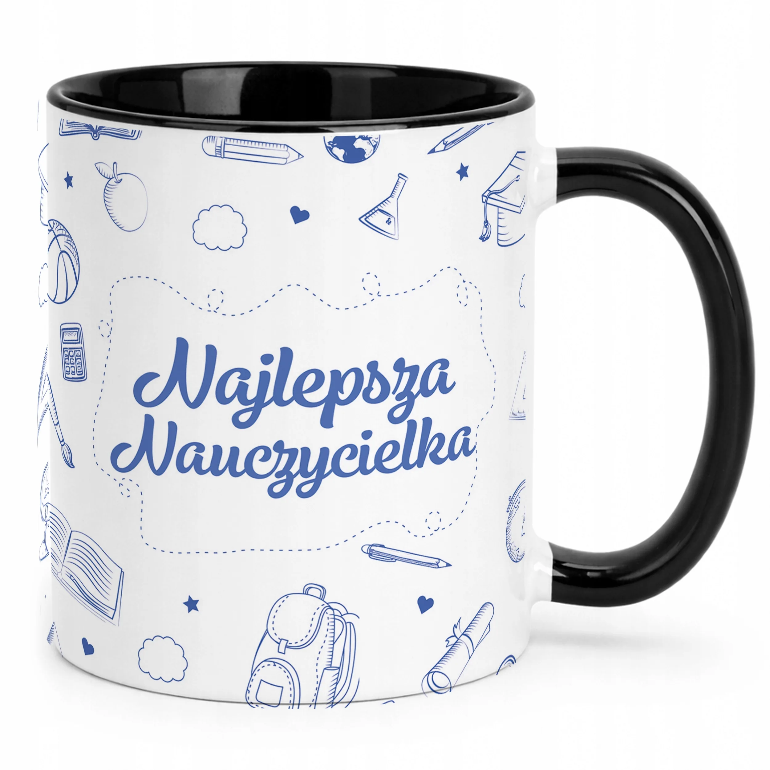 Kubek Czarny Najlepsza Nauczycielka Dzień Nauczyciela Prezent
