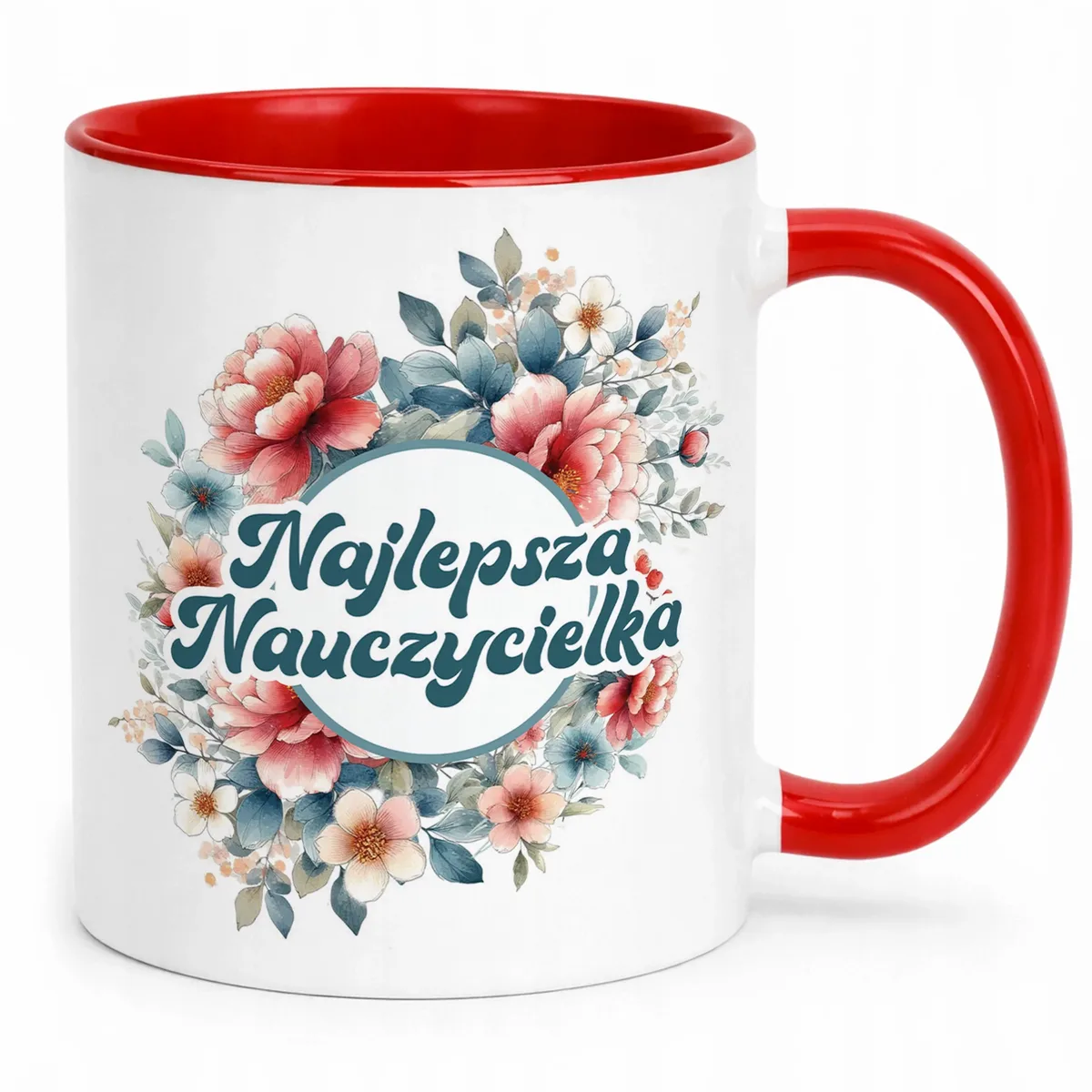 Kubek Czerwony Najlepsza Nauczycielka Dzień Nauczyciela Prezent