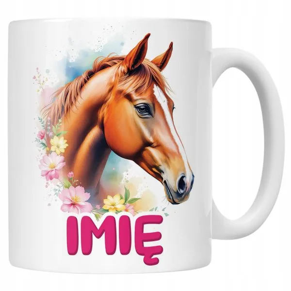 Kubek ceramiczny personalizowany Z Koniem Koń Słodki Dla Dzieci