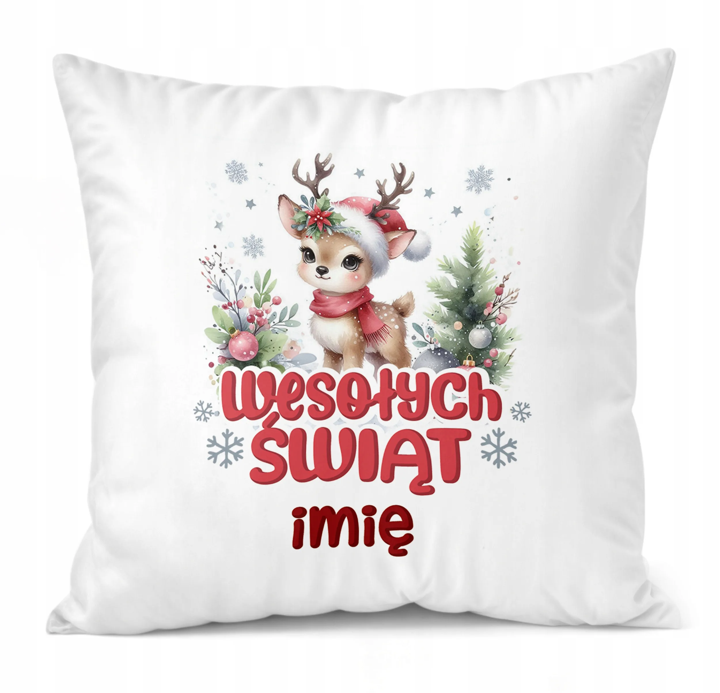 Poduszka 38x38cm Personalizowana Świąteczna Wesołych Świąt Prezent
