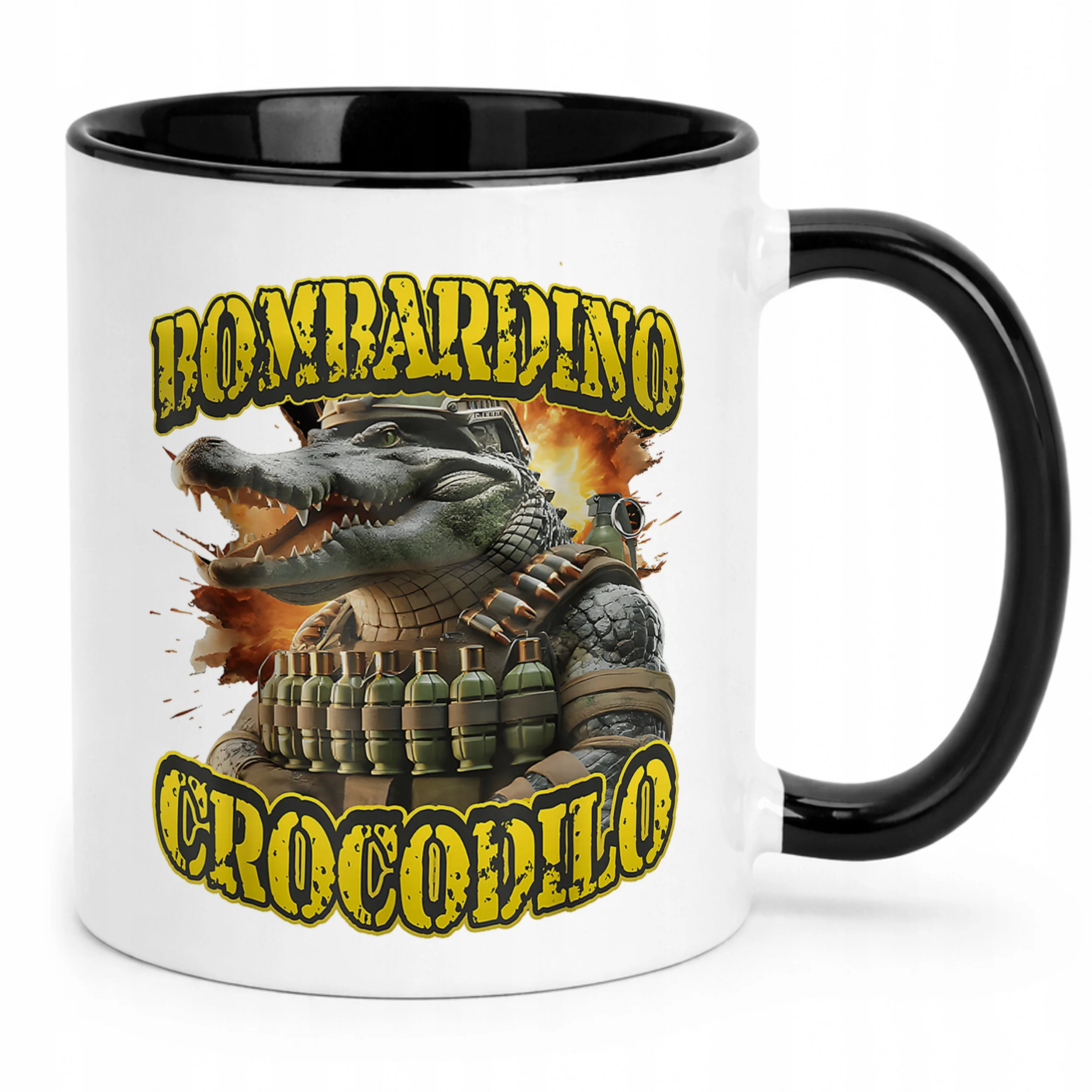 Kubek Czarny Bombardino Crocodilo viral tiktok brainrot