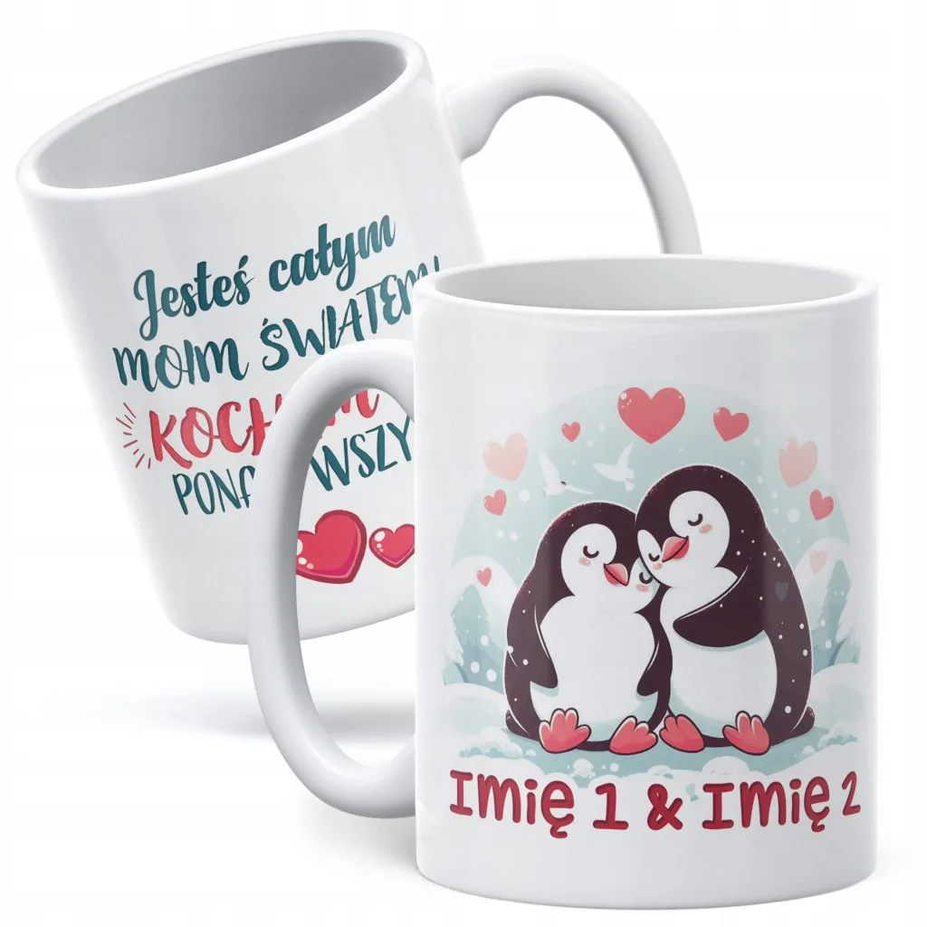 Kubek ceramiczny Personalizowany Walentynki Z imionami Dla Pary Prezent