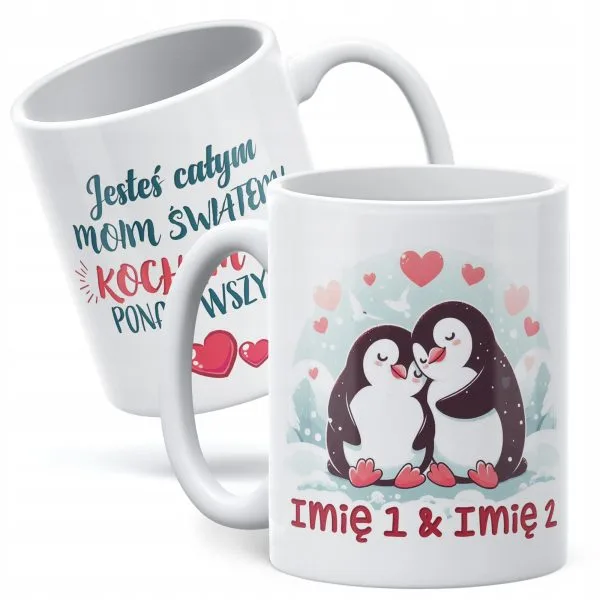 Kubek ceramiczny Personalizowany Walentynki Z imionami Dla Pary Prezent