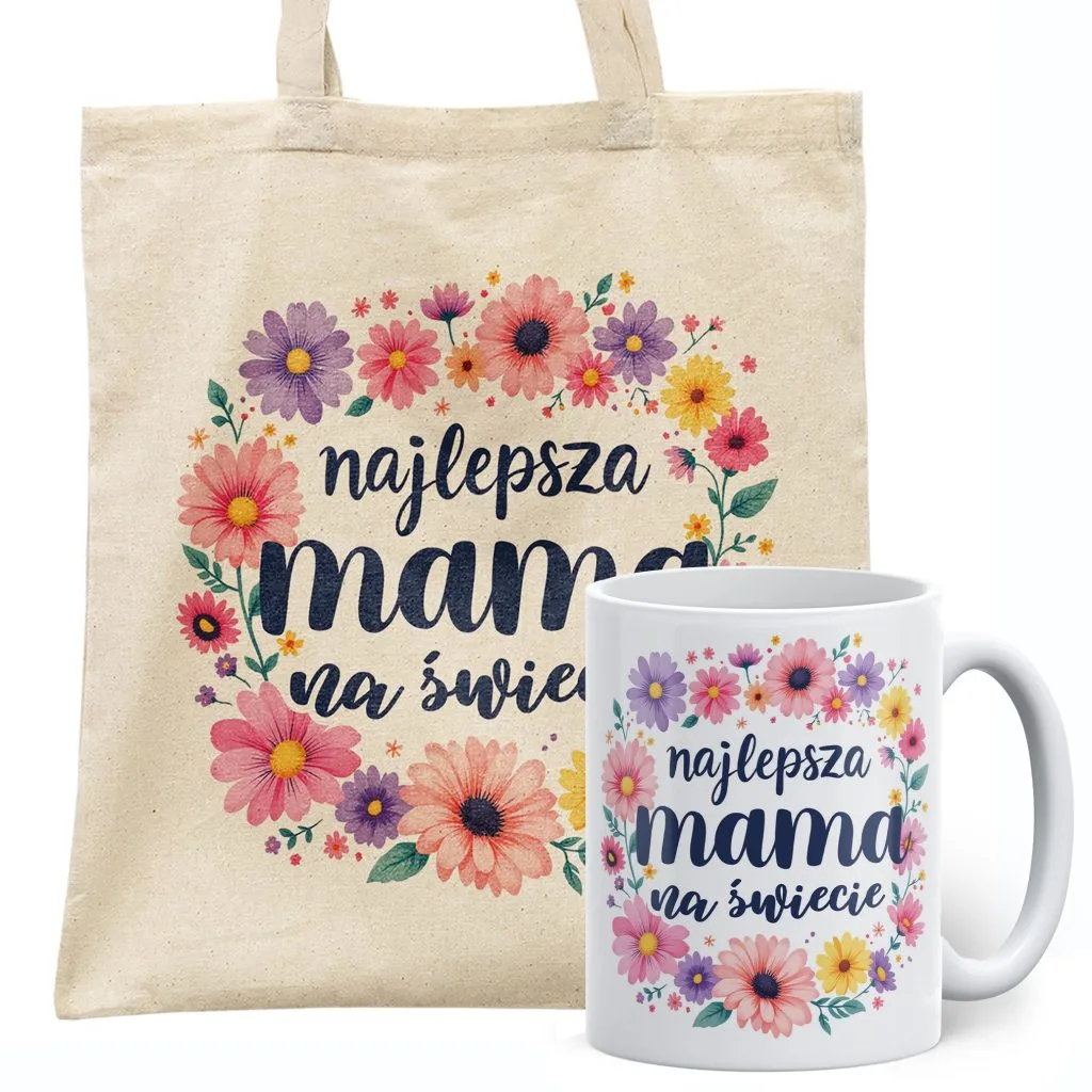 Zestaw Kubek + Torba Dzień Matki Dla Mamy Prezent Upominek