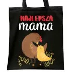 Torba bawełniana czarna na zakupy Dzień Matki Najlepsza Mama Prezent