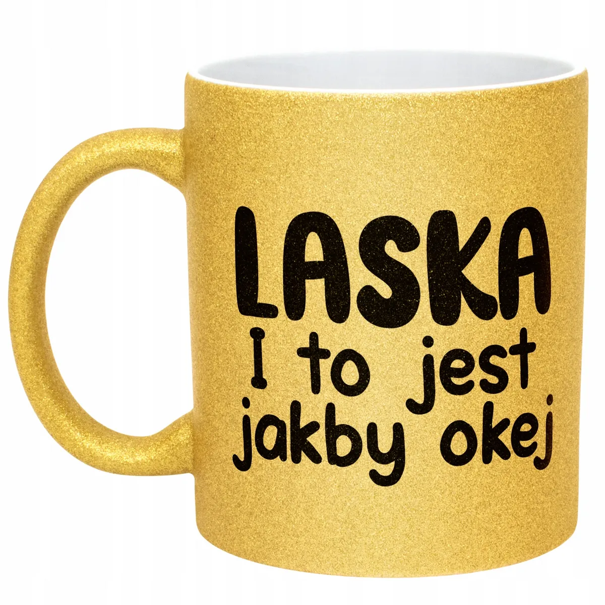 Złoty Kubek Brokatowy Laska I To Jest Jakby Okej Zabawny Prezent