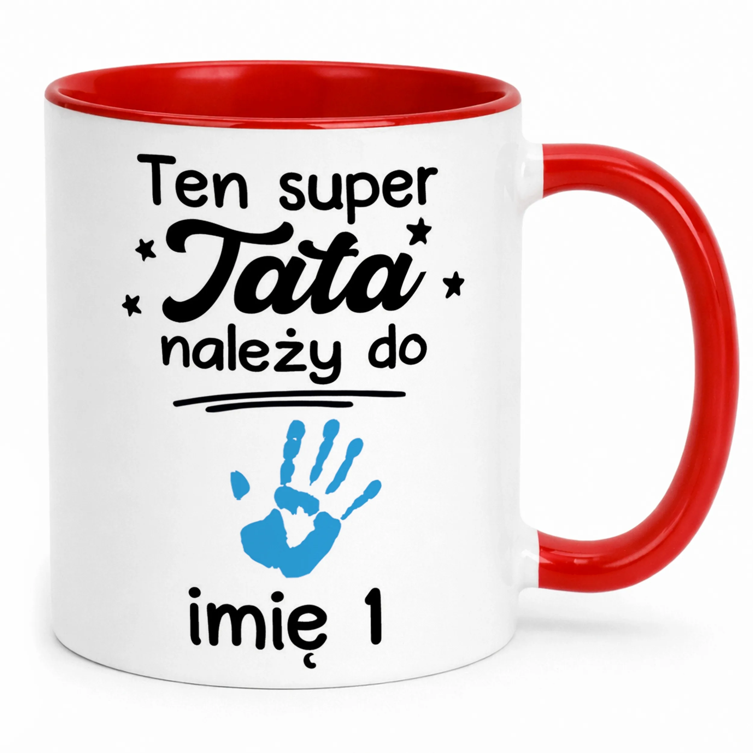 Kubek Czerwony Personalizowany Dzień Ojca Tata Należy Do Imię Prezent