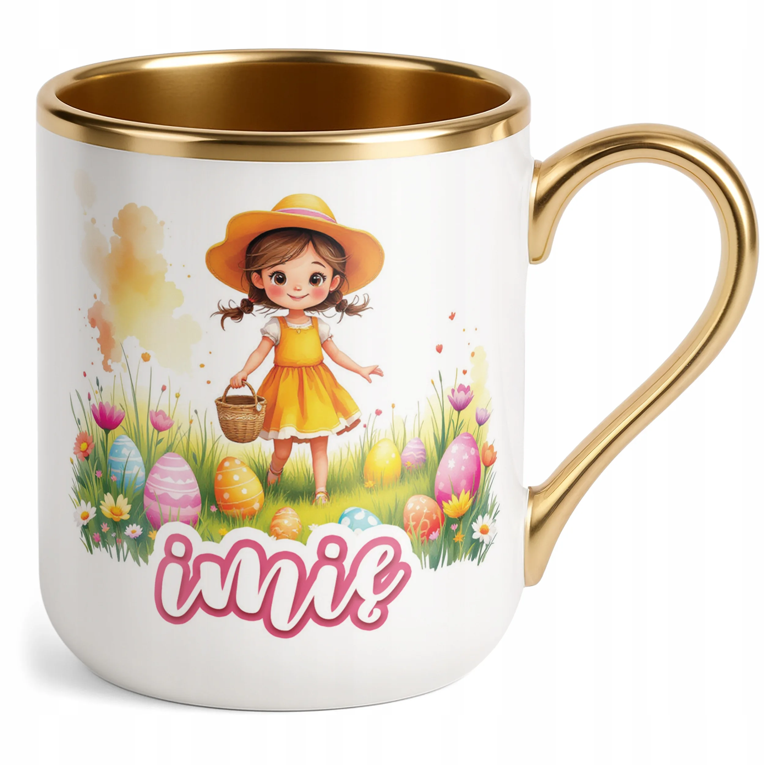 Kubek Premium Złoty Personalizowany Wielkanoc Prezent Pisanki Wiosna