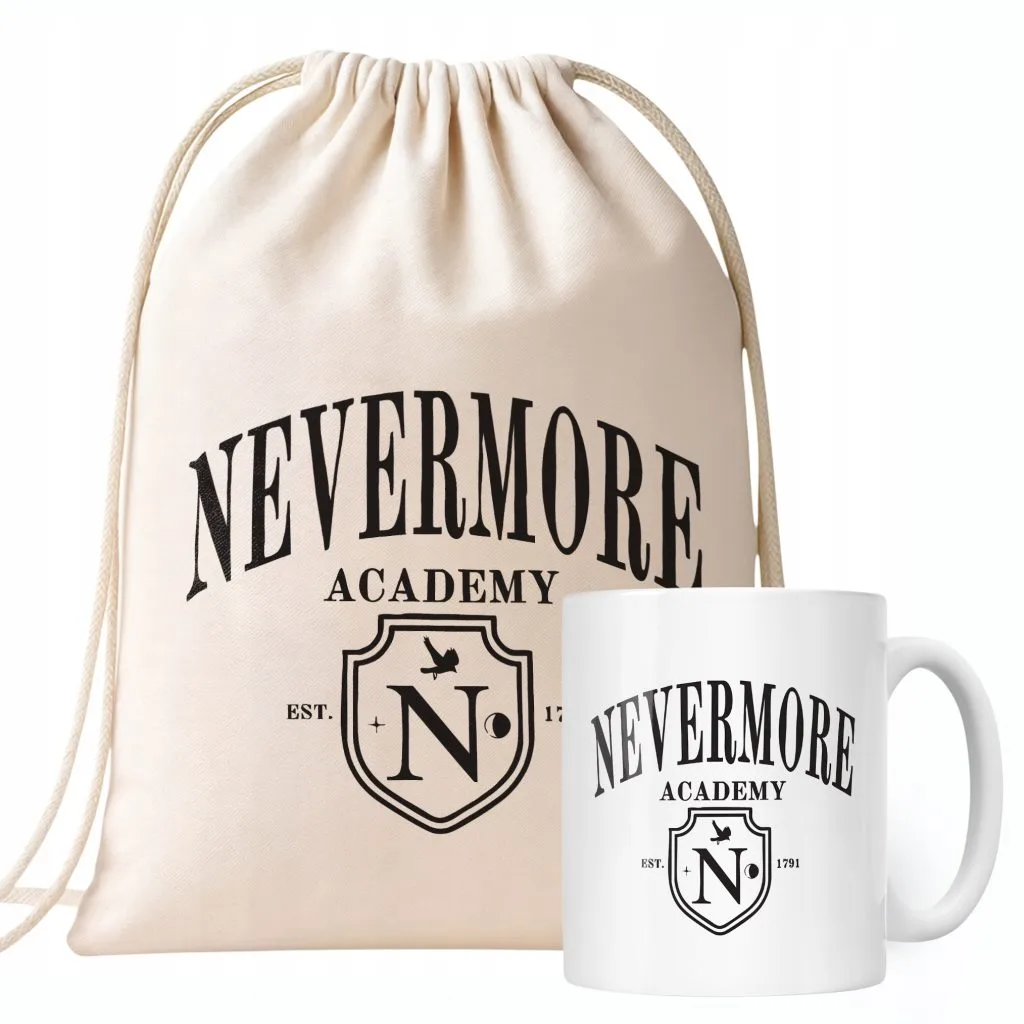 Zestaw Kubek + Plecak Nevermore Wednesday Addams Dla Fanów Prezent